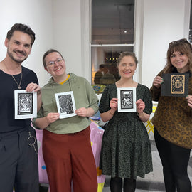Tarot Card Linocut Workshop, Manchester