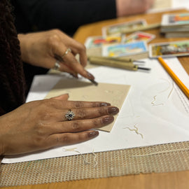 Tarot Card Linocut Workshop, Manchester