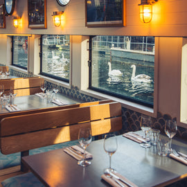 Seafood aboard a Barge for Two