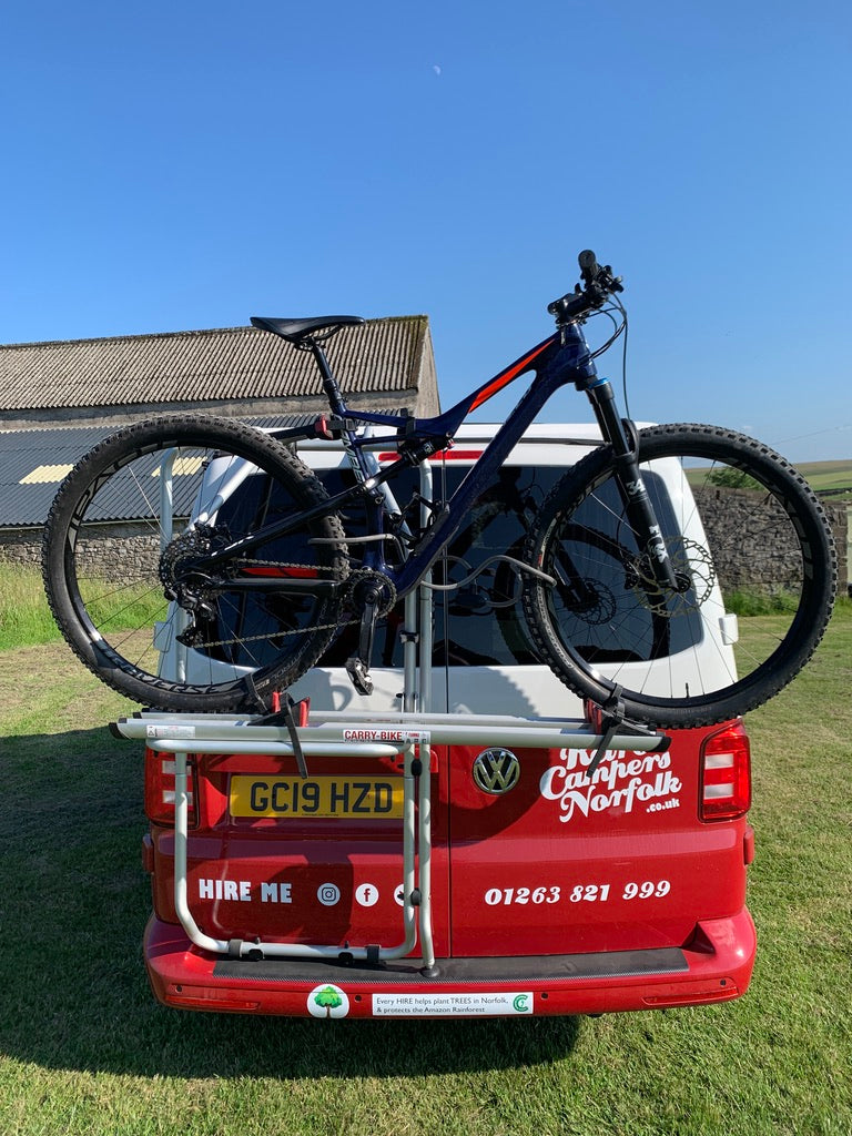 campervan experience gift with bike rack